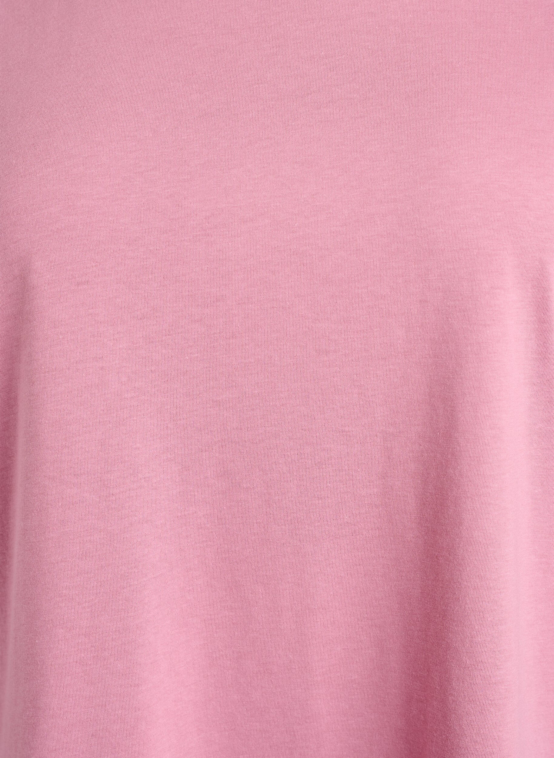 ZizziT-shirt met korte mouwen van katoenmix, Roze, Packshot image number 2