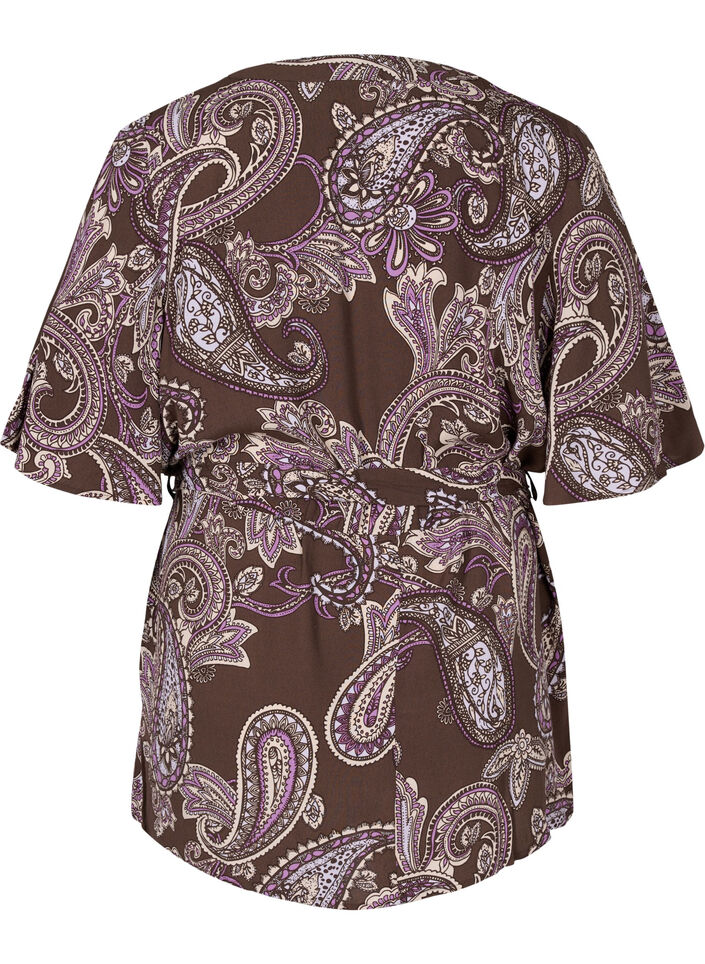 Viscose tuniek met print en 2/4 mouwen, Bracken Paisley, Packshot image number 1