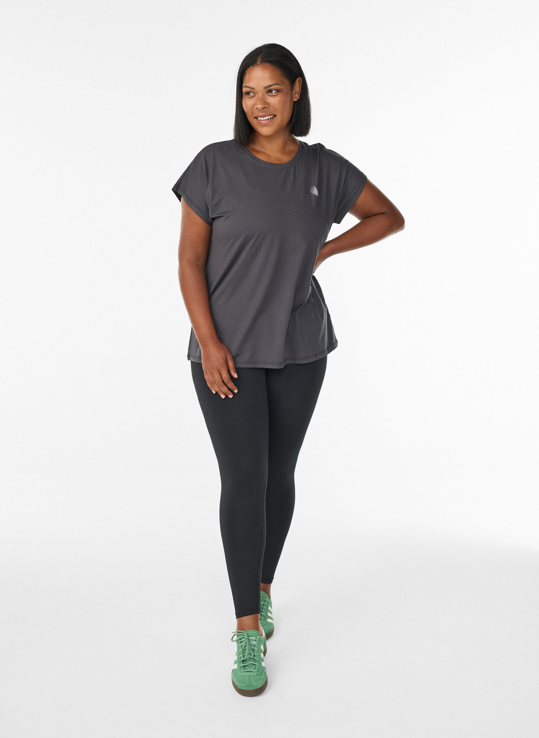 ZizziEffen gekleurd trainingsshirt, Grijs, Model image number 1
