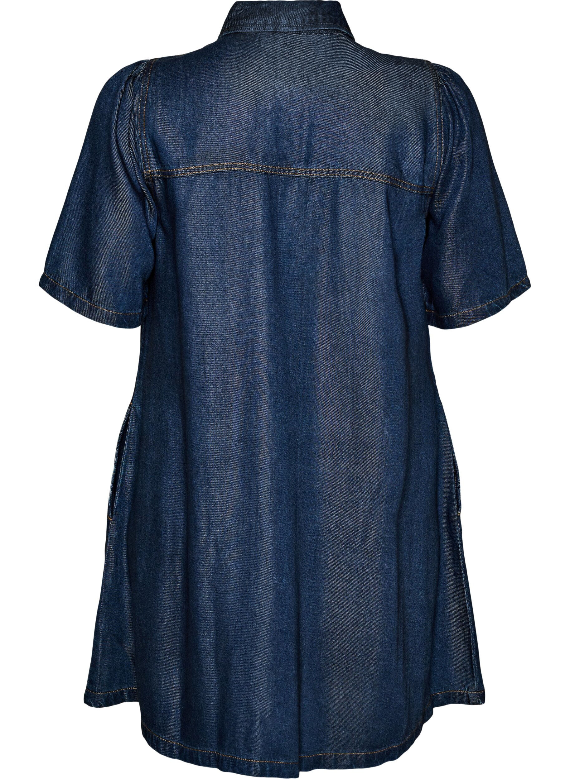 ZizziRobe en jean en lyocell avec boutons et manches courtes, Bleu, Packshot image number 1