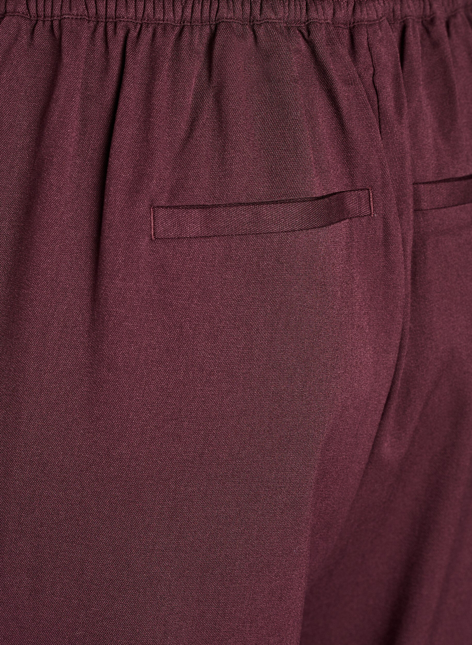 ZizziWijde broek met een hoge taille, Donker Bordeaux, Packshot image number 3