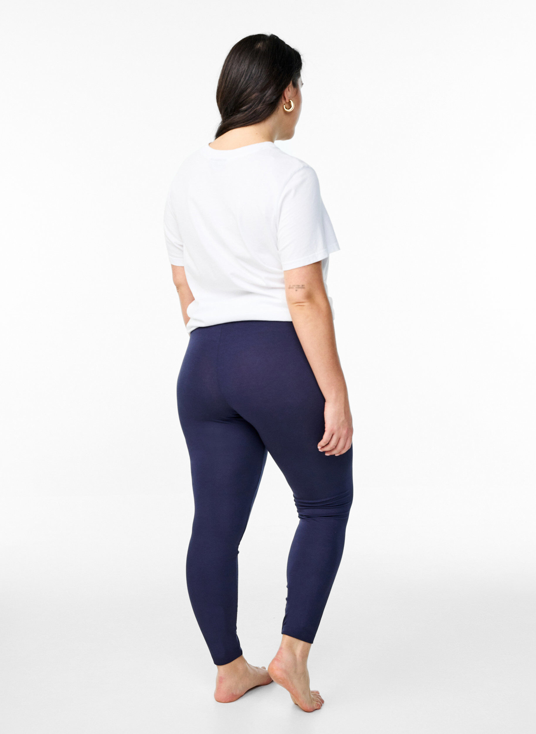 ZizziBasic legging in viscose, Blauw, Model image number 2