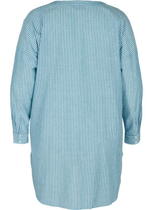 Gestreepte blouse in 100% katoen, Blue Stripe, Packshot image number 1