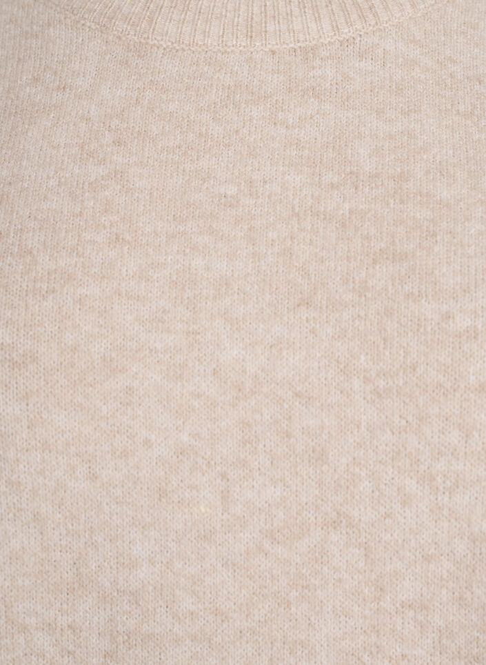 Chemisier tricot&eacute; ample &agrave; manches courtes, Beige, Packshot image number 2