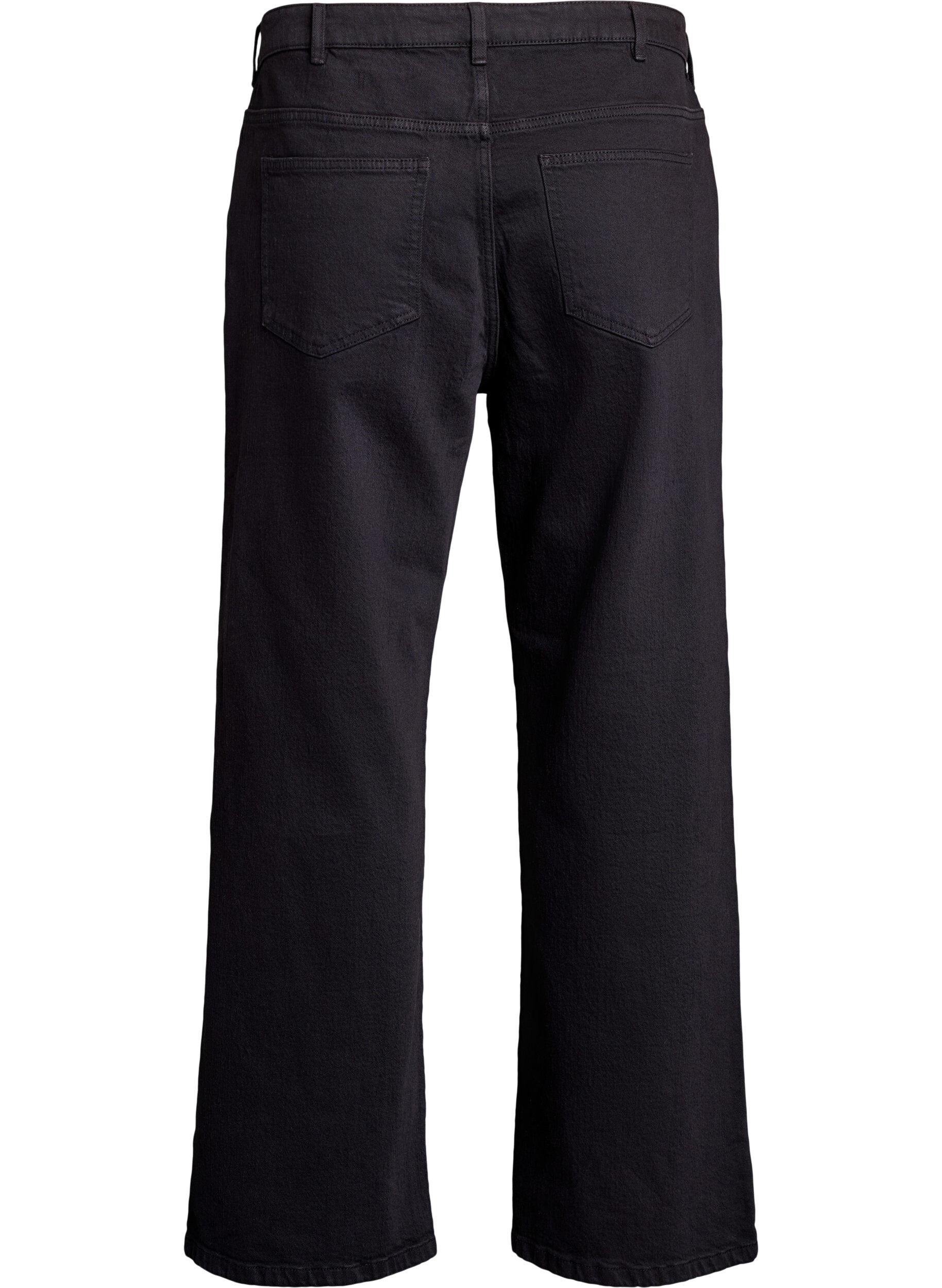 ZizziWide-leg jeans met hoge taille, Zwart, Packshot image number 1