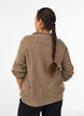 Pull en tricot avec col haut et fermeture &eacute;clair, Marron, Model image number 2