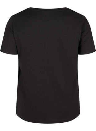 Katoenen t-shirt met kant, Black, Packshot image number 1