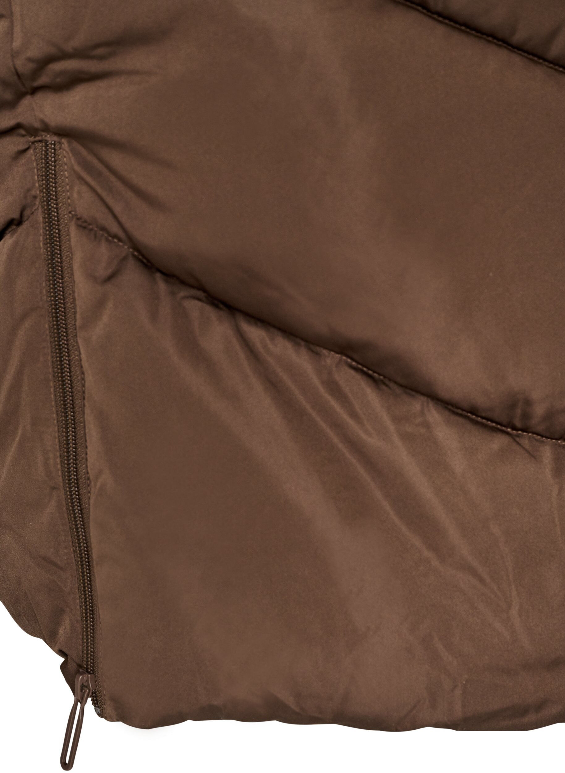 ZizziDoudoune longue avec capuche et poches, Marron, Packshot image number 4