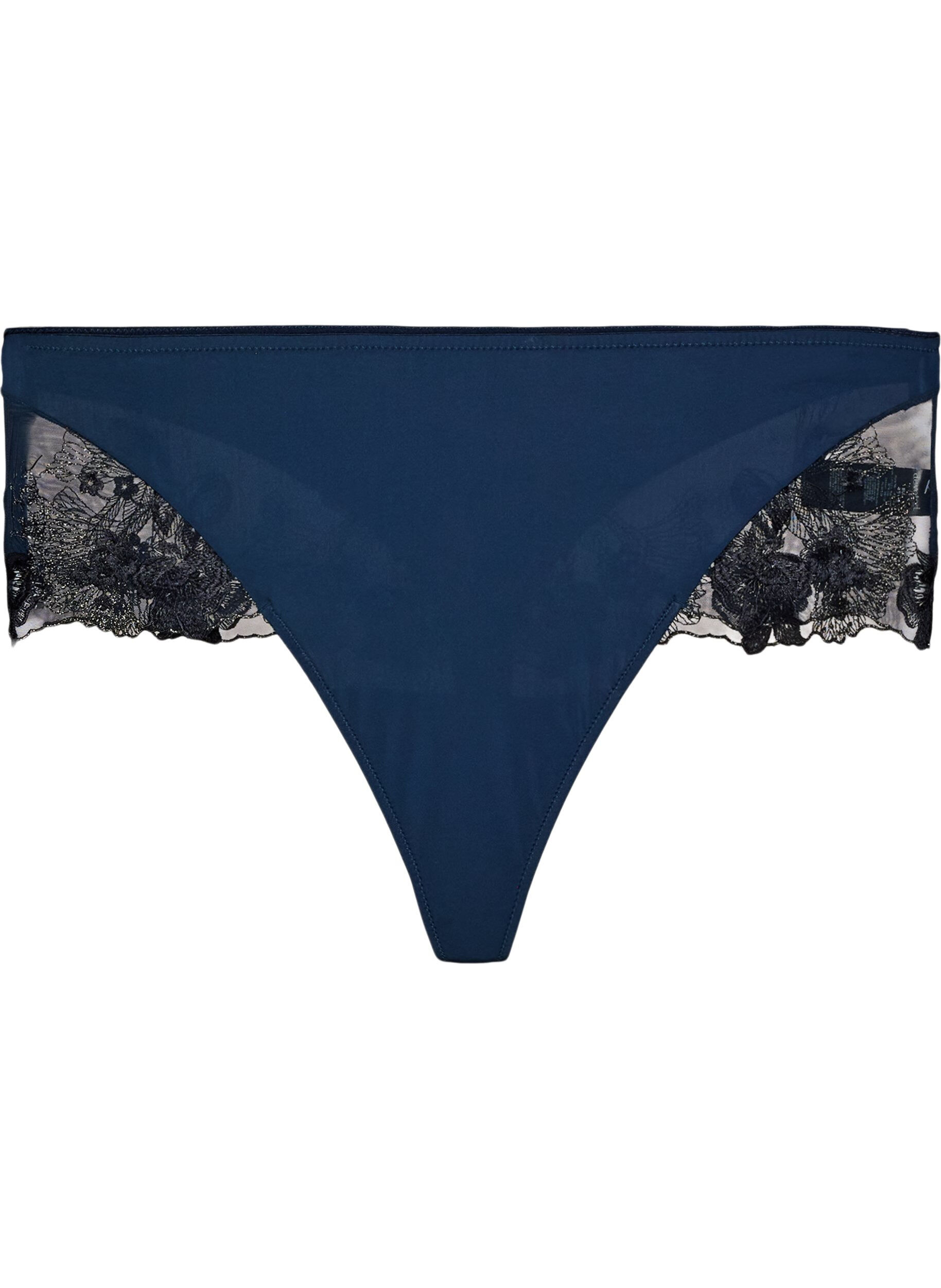 ZizziString hipster avec broderie florale et taille standard, Bleu, Packshot image number 0