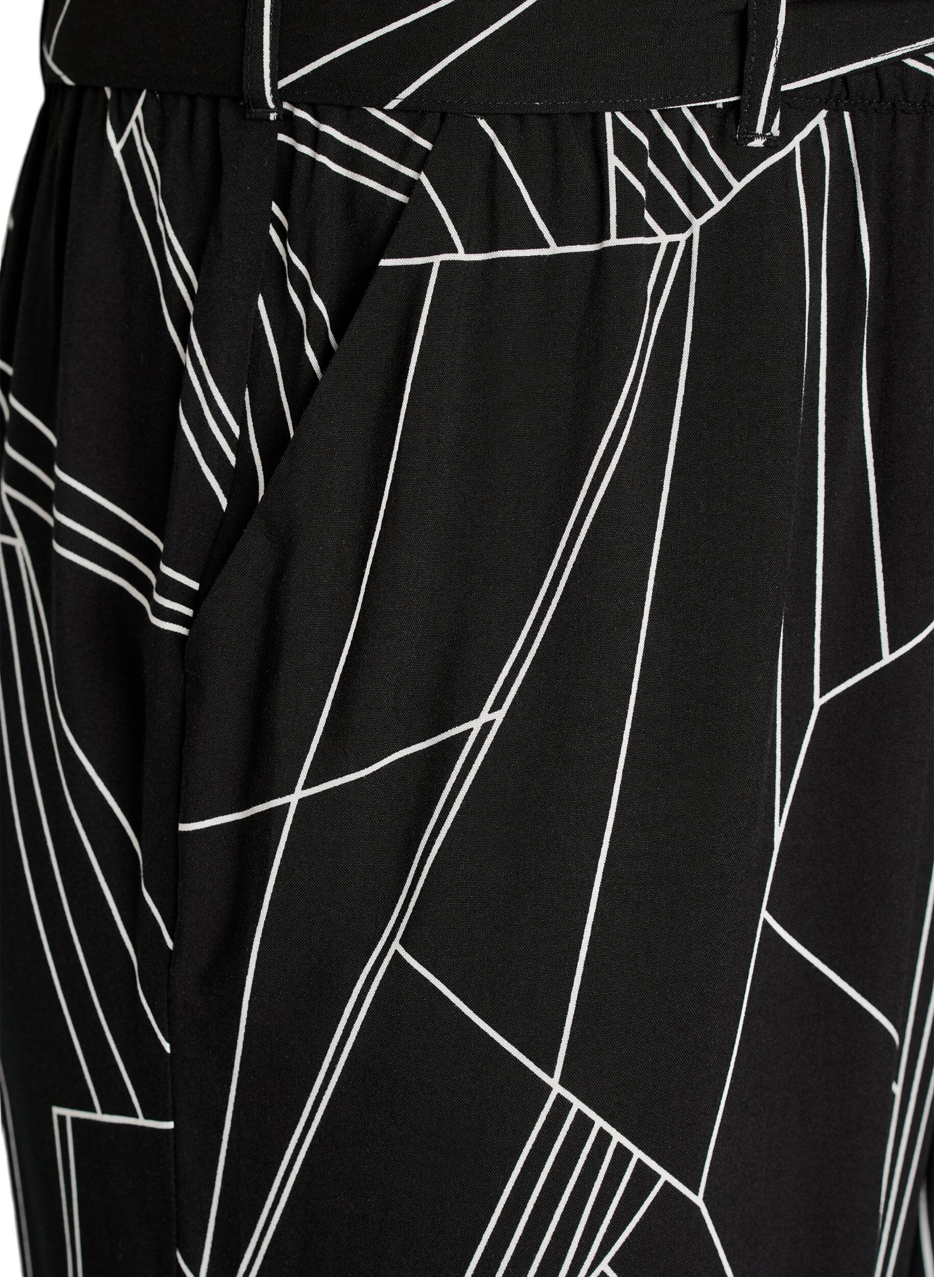 ZizziViscose broek met hoge taille, Zwart, Packshot image number 2