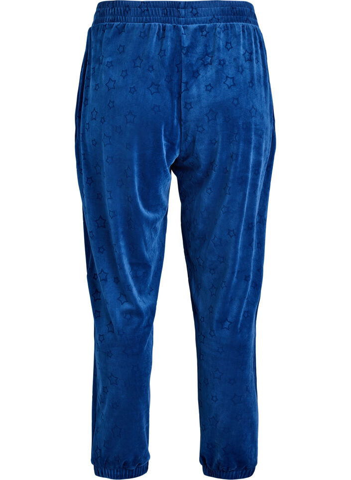 Pantalon en velours avec motif gaufré, Bleu, Packshot image number 1