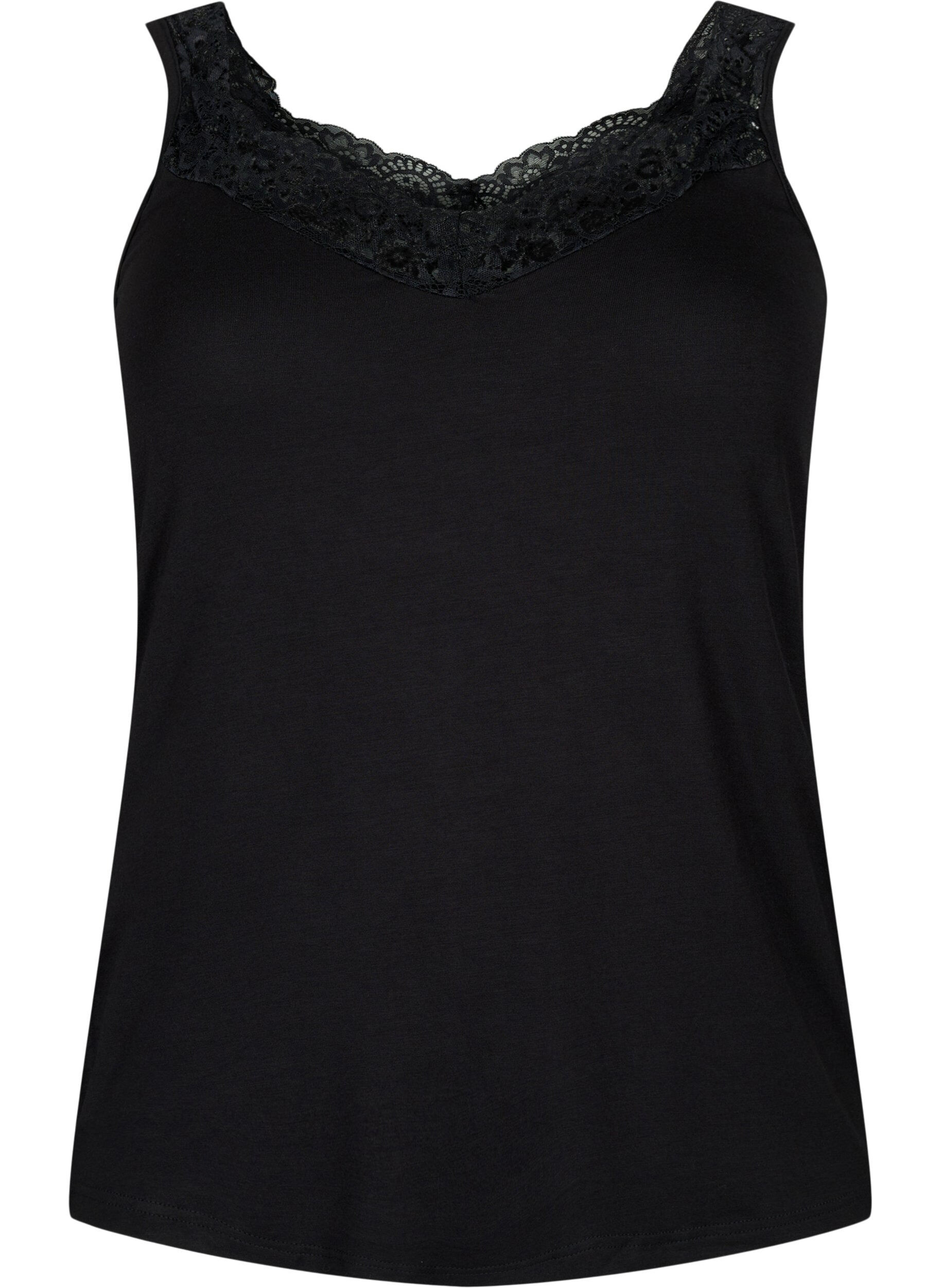 Viscose top met kanten rand
