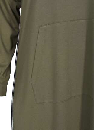 Robe pull avec capuche et détail de fermeture éclair , Dusty Olive, Packshot image number 3