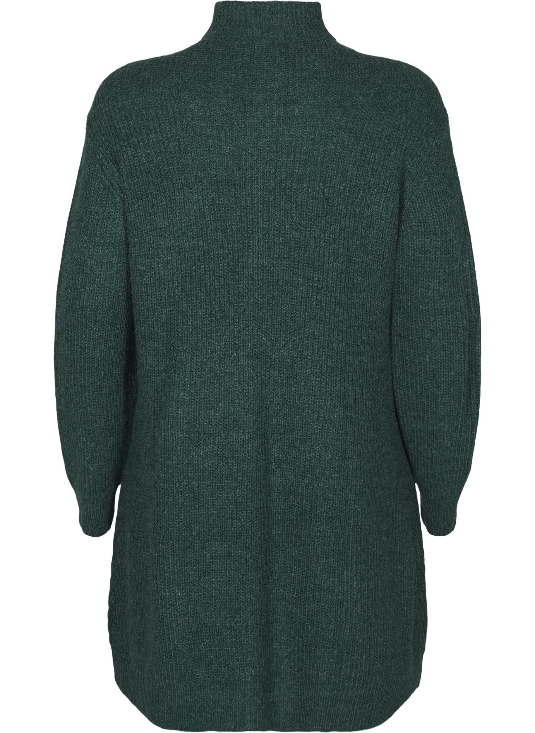 Zizzi FLASH - Robe en tricot avec col montant, Sea Moss Mel., Packshot image number 1