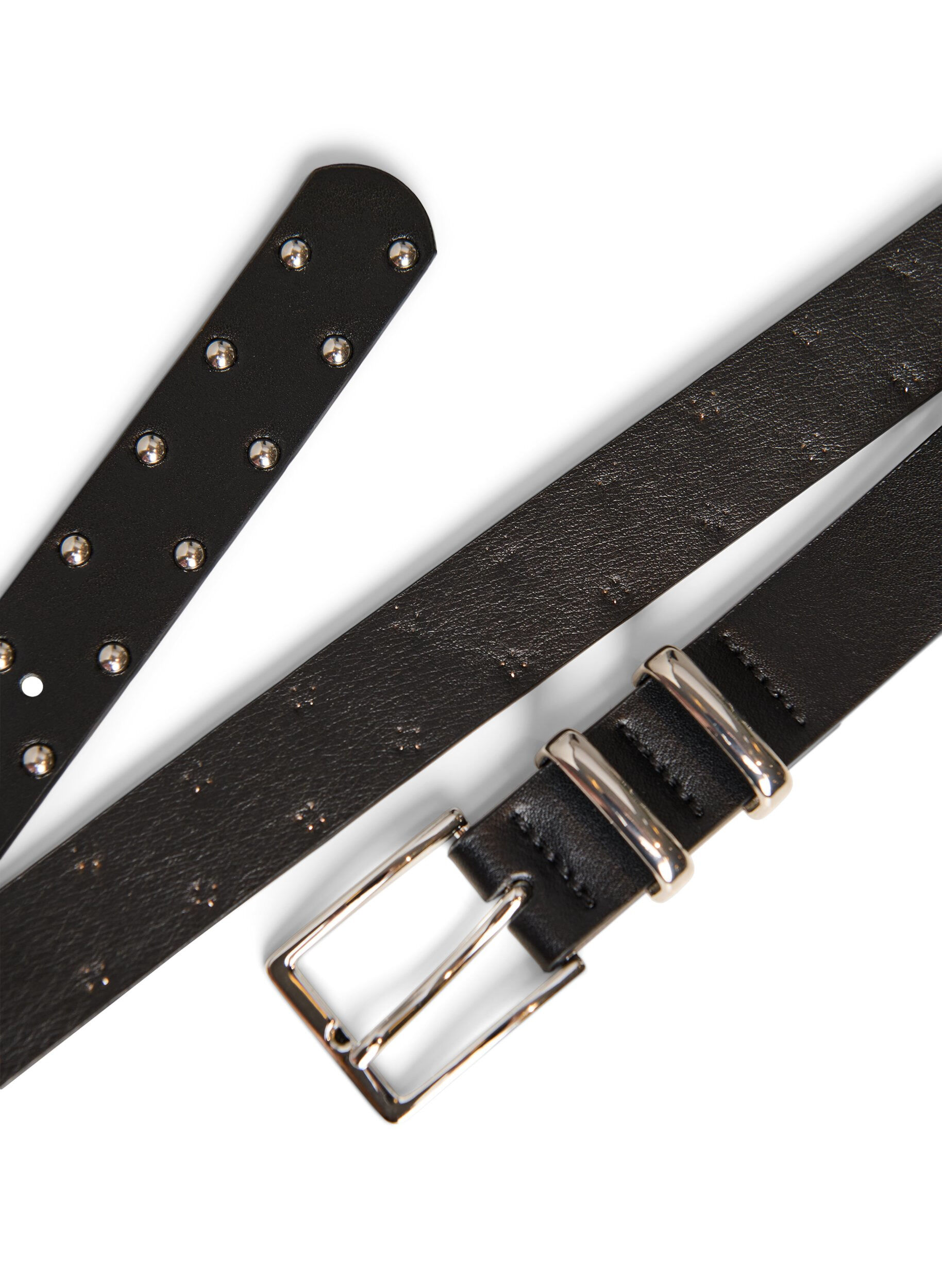 Zizzi Ceinture clout&eacute;e en similicuir, Noir, Packshot image number 2