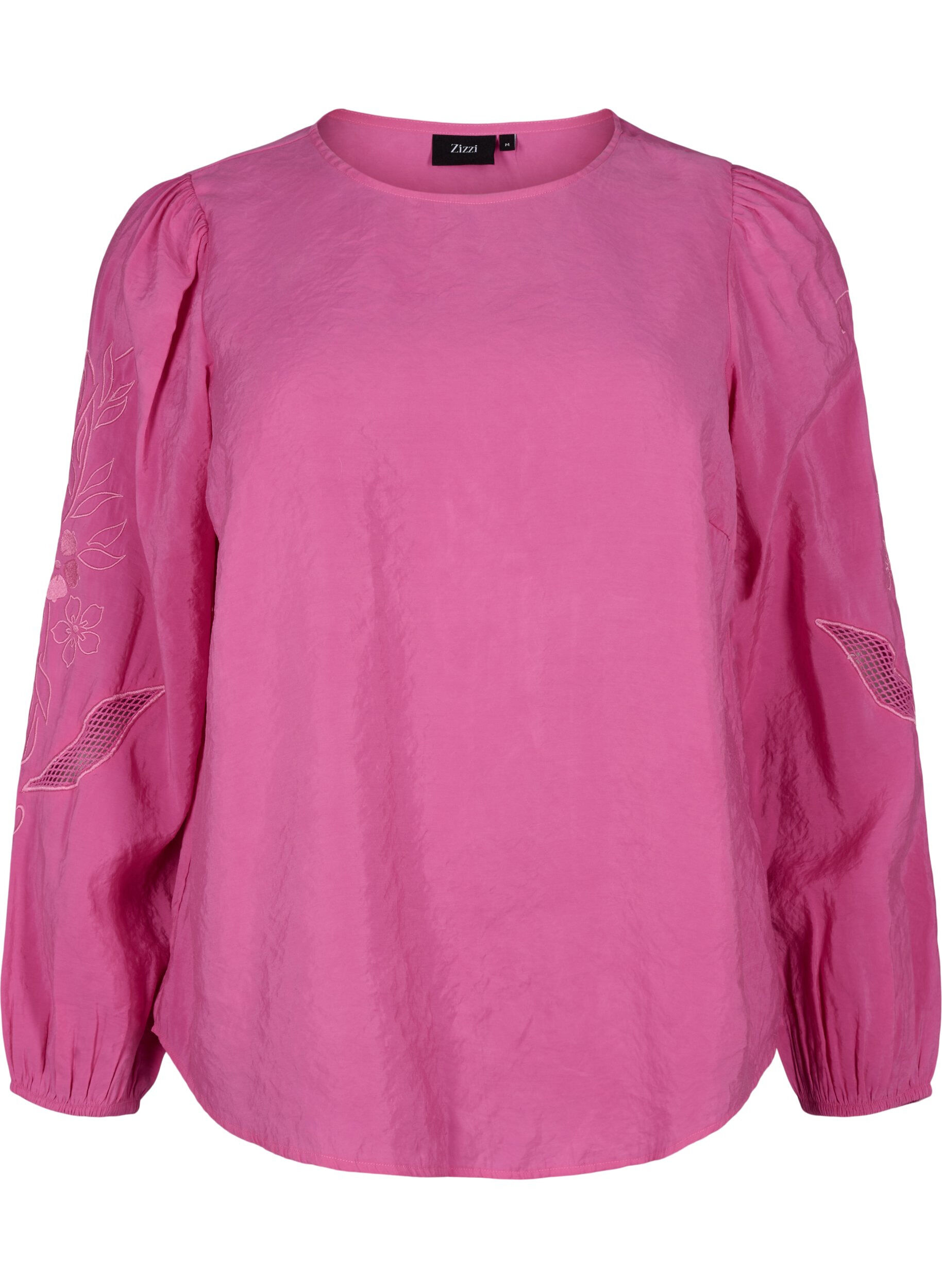 ZizziBlouse van Tencel&trade; Modal met geborduurde details, Phlox Pink, Packshot image number 0