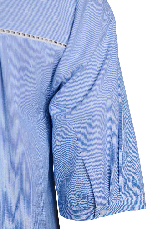 Robe courte à rubans en dentelle et forme trapèze, Bleu, Packshot image number 3