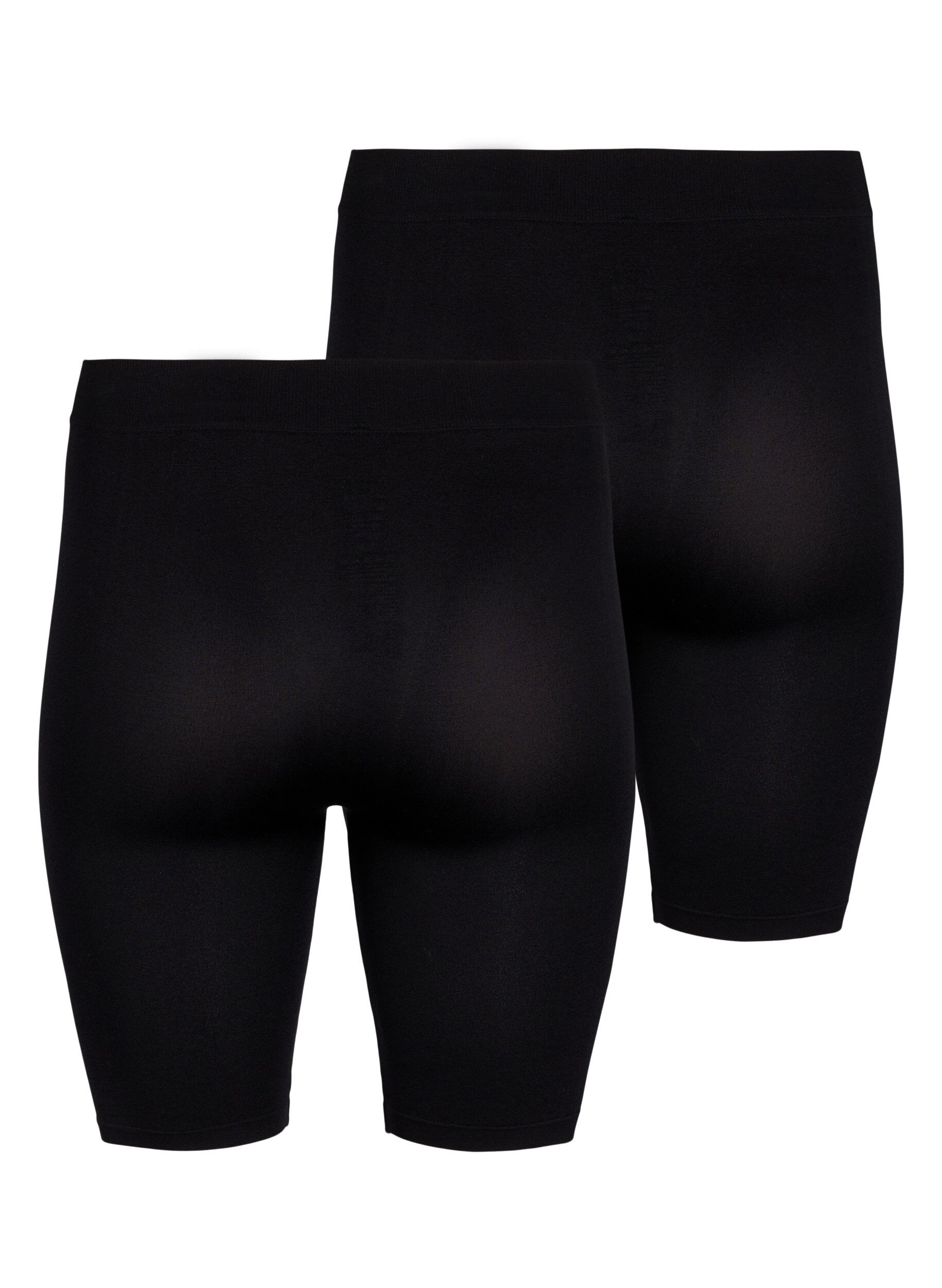 Zizzi2-pack naadloze eenvoudige korte broek, Black, Packshot image number 1