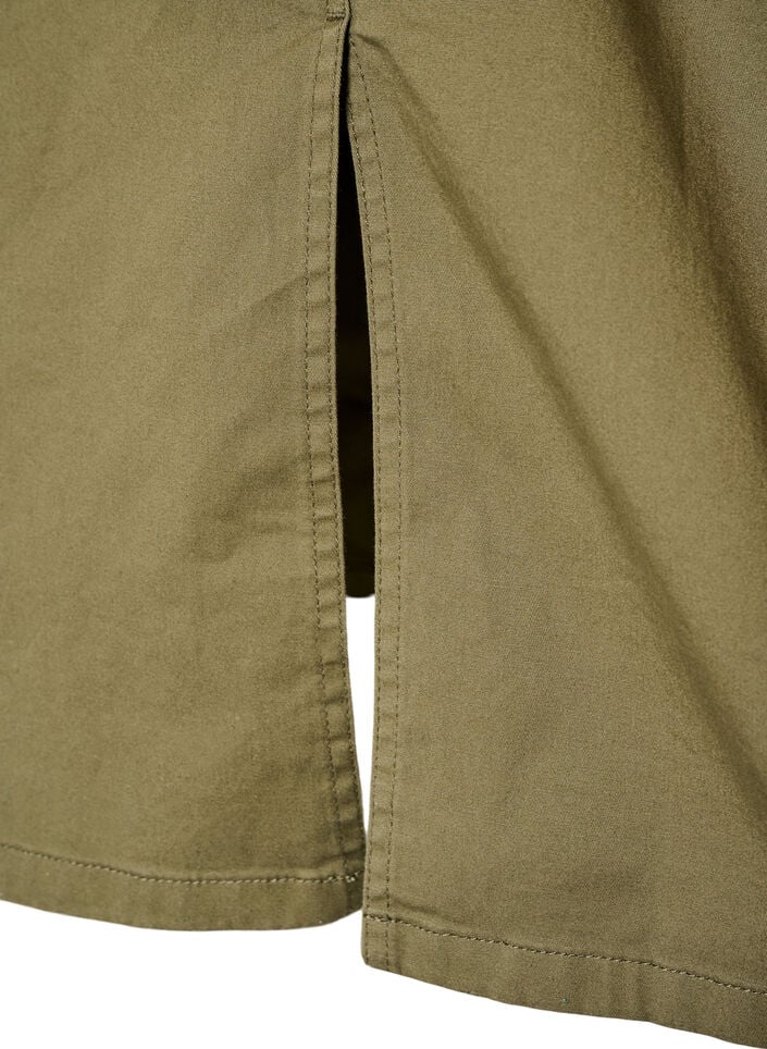 Jupe cargo en coton avec fente &agrave; l'arri&egrave;re, Vert, Packshot image number 4