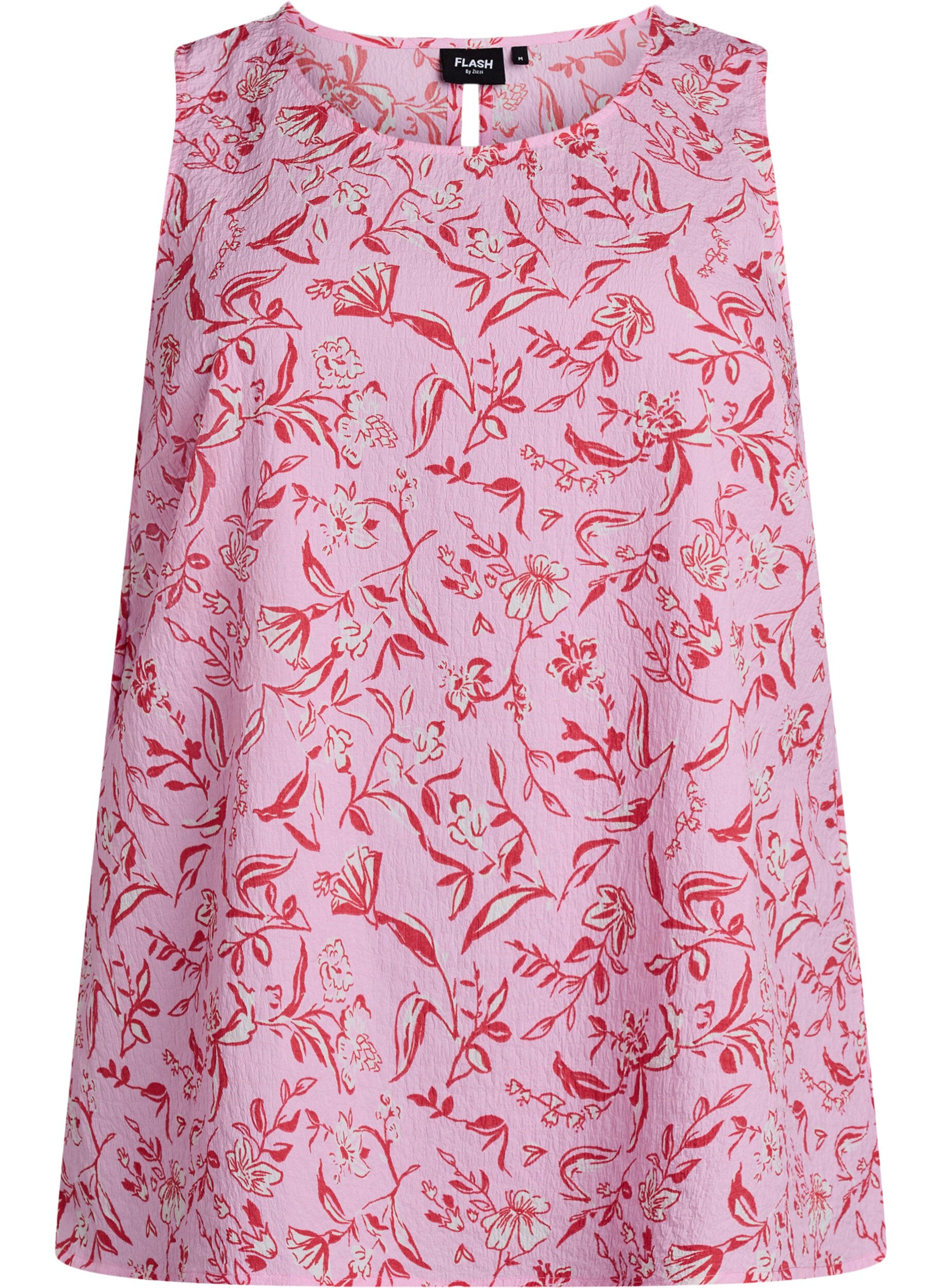 ZizziMouwloze top met textuur, Rood, Packshot image number 0