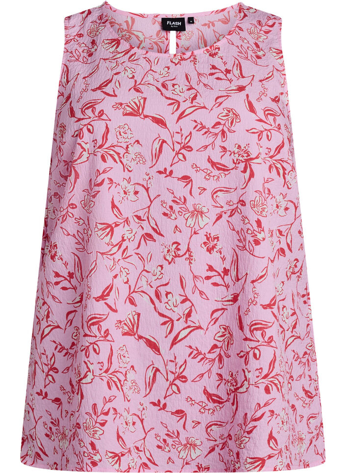 Mouwloze top met textuur, Rood, Packshot image number 0