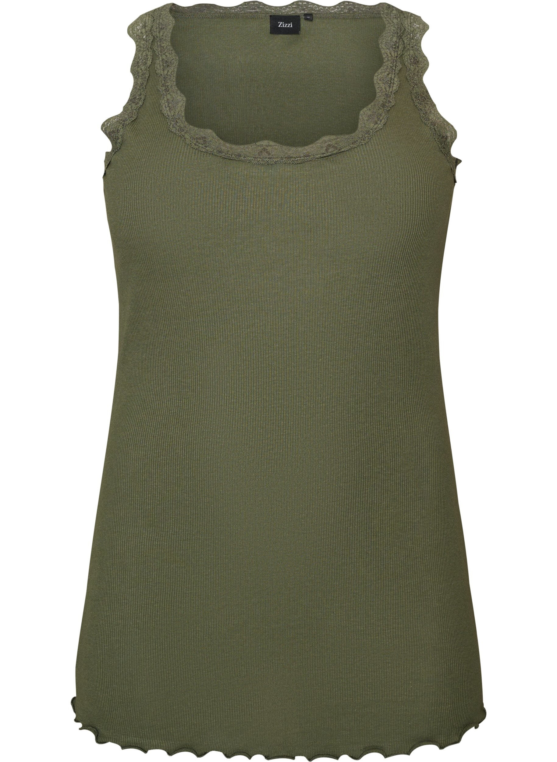 ZizziHaut &agrave; dentelle, Vert, Packshot image number 0