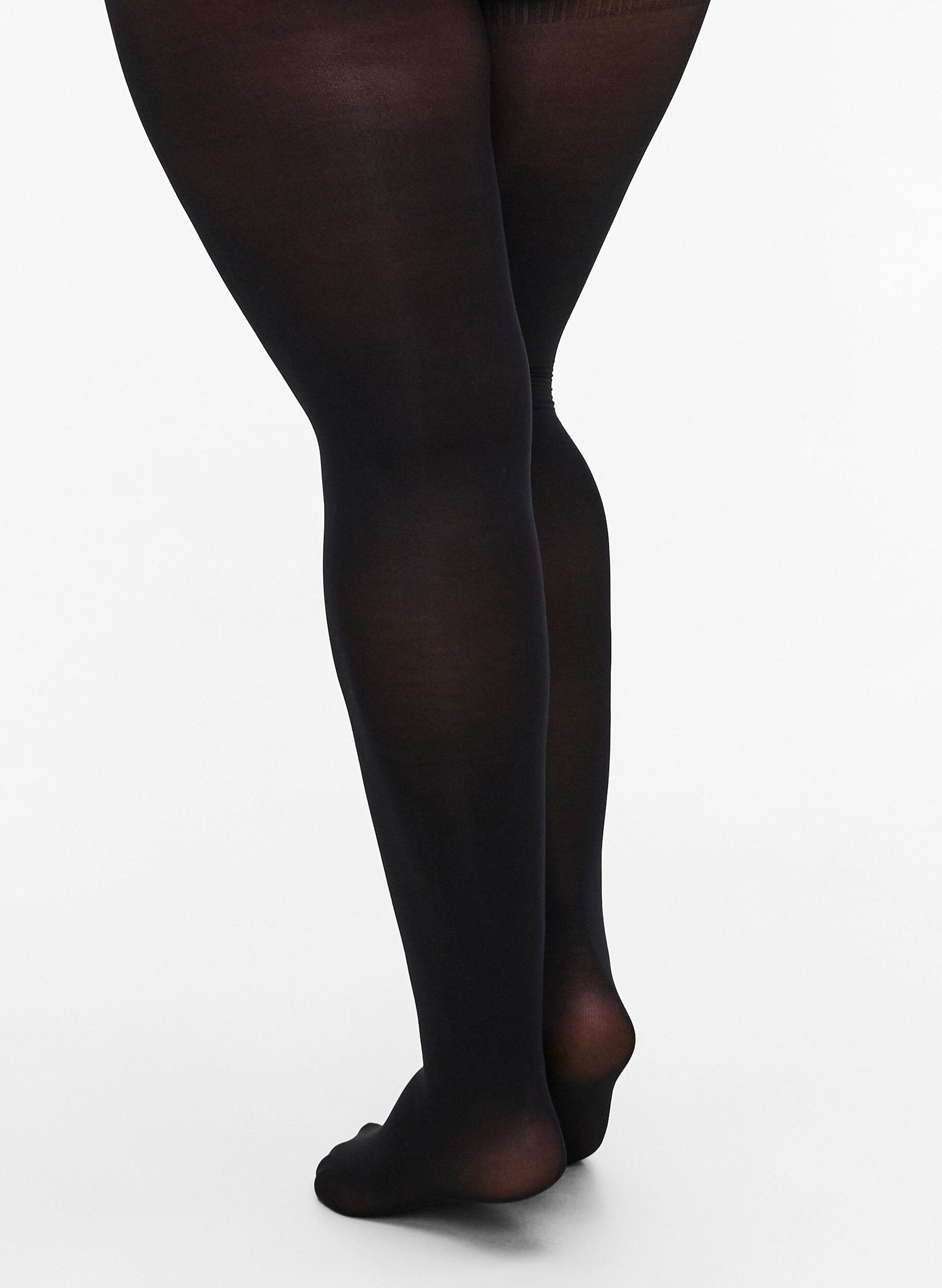 Zizzi2-pack panty's in 60 denier, Zwart, Model image number 1