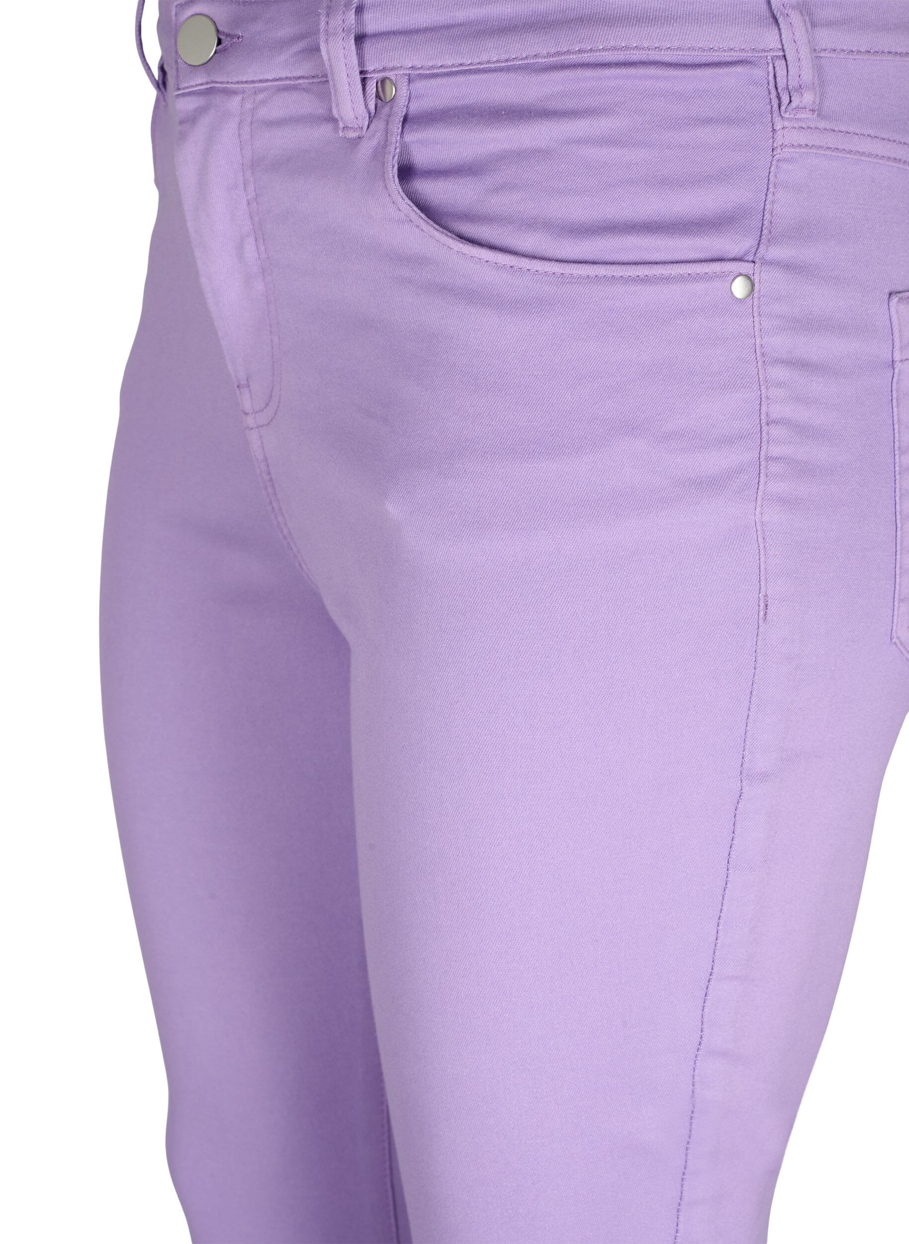 ZizziAmy jeans met hoge taille en super slanke pasvorm, Chalk Violet, Packshot image number 2