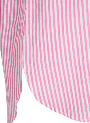 Gestreepte tuniek met v-hals en knopen, Beetroot Stripe, Packshot image number 3