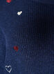Pull &agrave; c&oelig;urs et manches 3/4, Bleu, Packshot image number 2