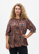 Blouse en viscose &agrave; imprim&eacute; paisley et manches coudes, Bleu, Model image number 0