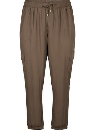 Pantalon ample en viscose avec grandes poches, Chocolate Chip, Packshot image number 0
