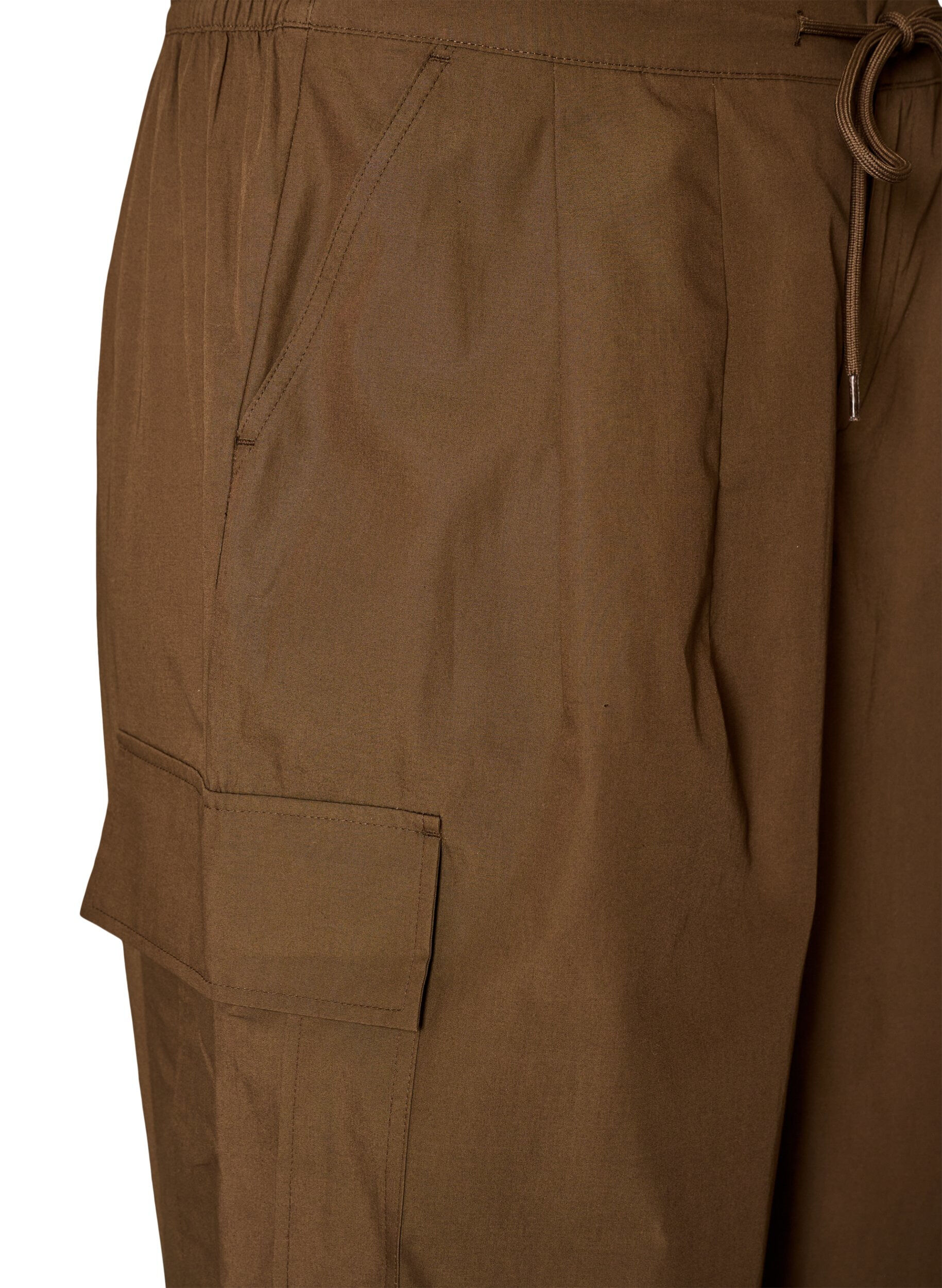 ZizziPantalon cargo ballon en coton, Marron, Packshot image number 2