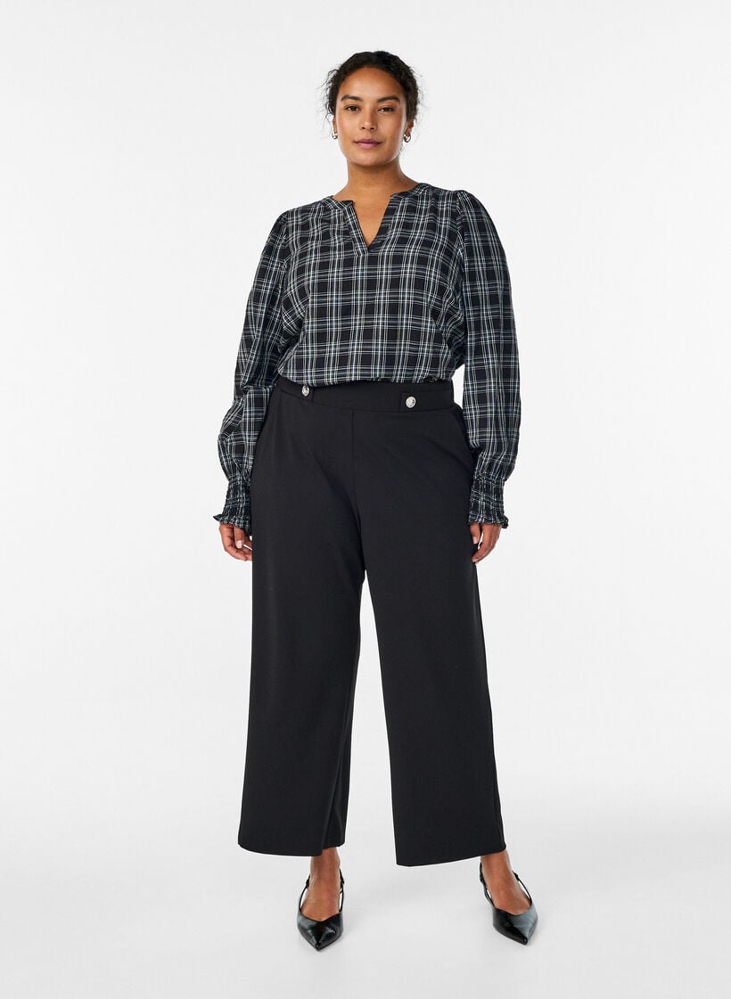 Pantalon ample avec poches, Noir, Model image number 0