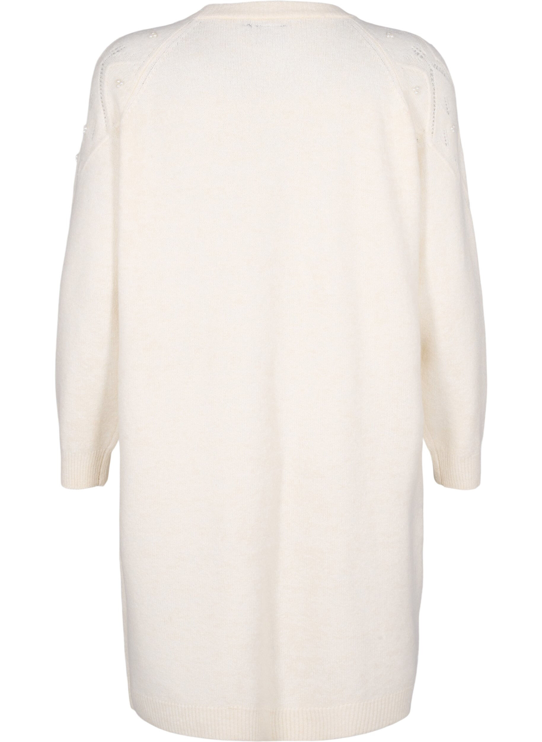 Zizzi Robe en maille avec motif et perles, Birch Mel., Packshot image number 1