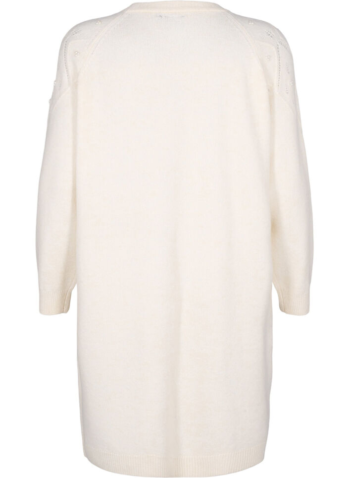 Gebreide jurk met patroon en kralen, Birch Mel., Packshot image number 1