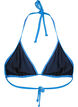 Haut de bikini forme triangle de couleur unie, Bleu, Packshot image number 1