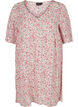 Tuniek van viscose met print en korte mouwen, Pink Ditsy AOP, Packshot image number 0