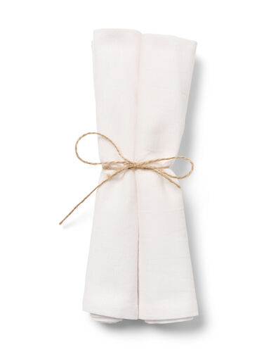 Lot de 2 serviettes en coton, White Alyssum, Packshot image number 0
