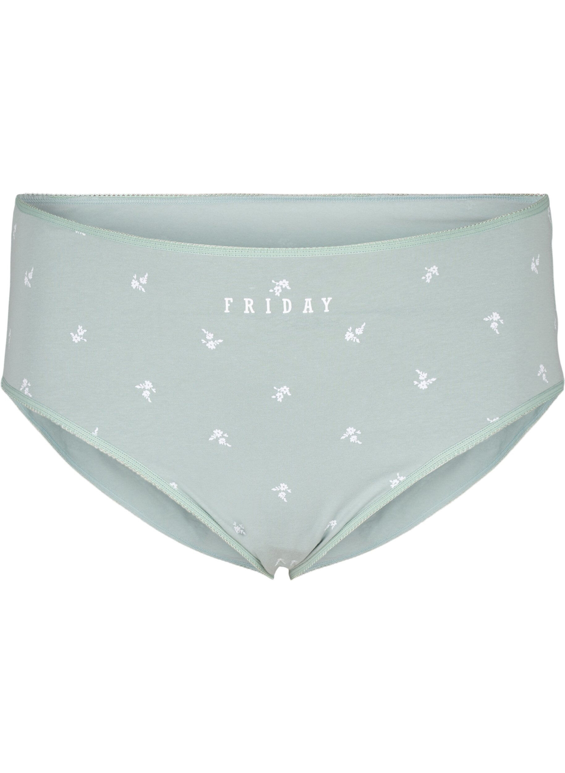 Zizzi7-pack panties met normale taille, Groen, Packshot image number 3