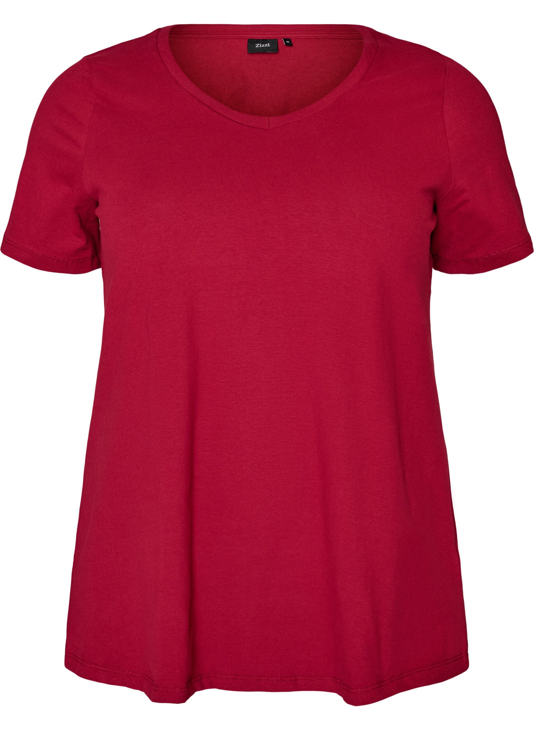 Basic t-shirt in effen kleur met katoen