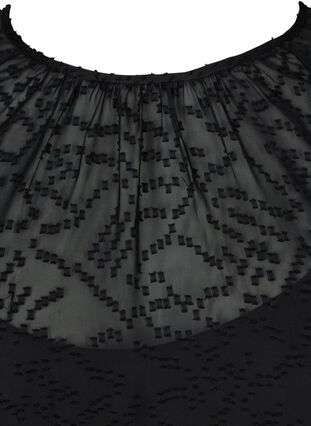Blouse texturée à manches 3/4, Black, Packshot image number 2