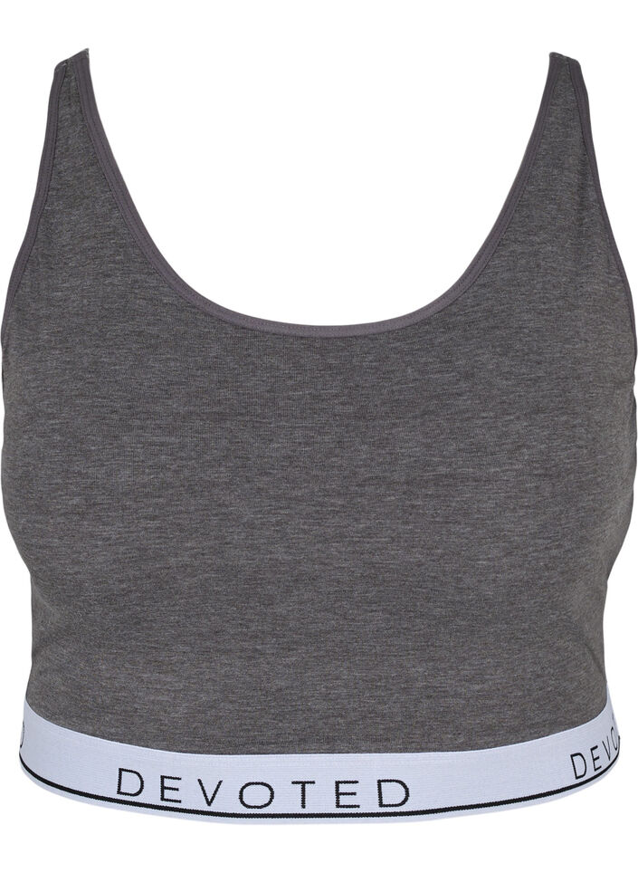 Gemēleerde bh met verstelbare bandjes, Medium Grey Melange, Packshot image number 0
