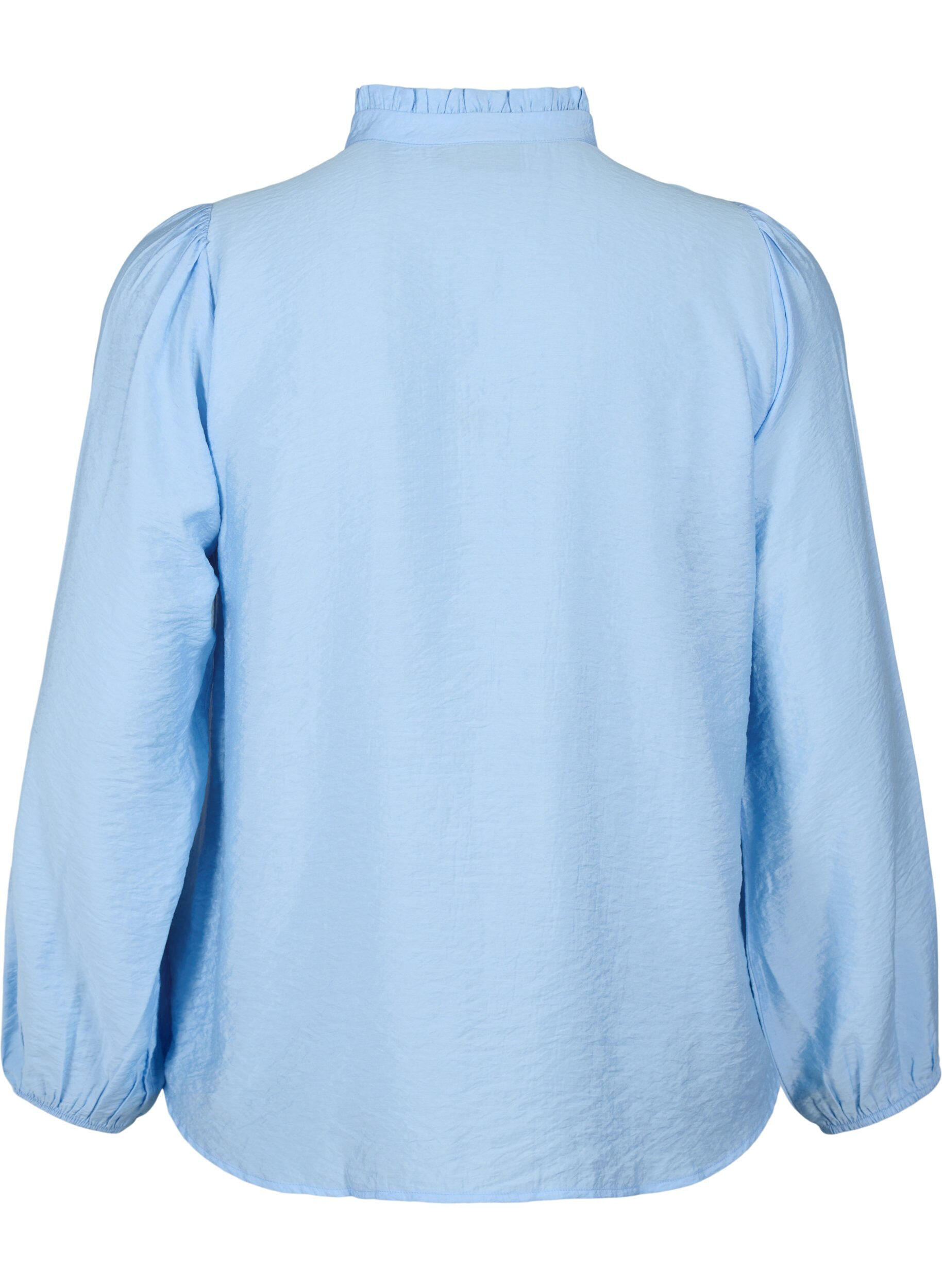 ZizziViscose overhemdblouse met rucheskraag, Serenity, Packshot image number 1