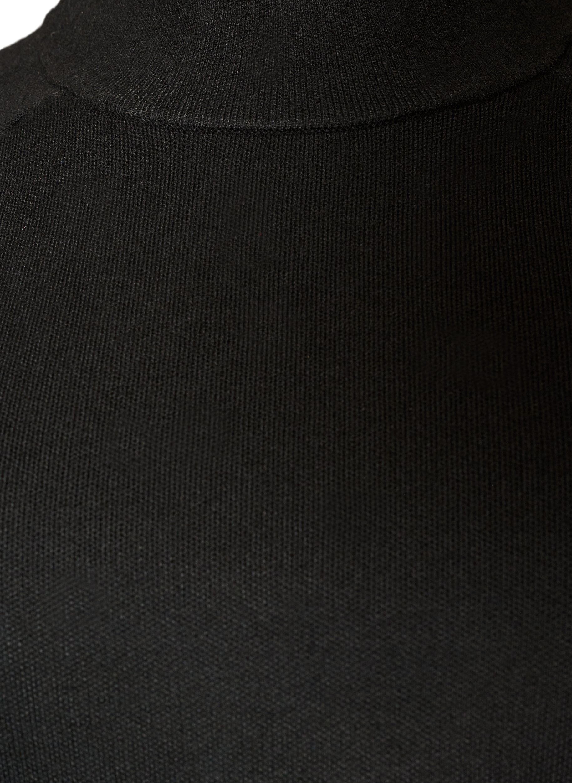 ZizziGebreide blouse van een viscosemix met col, Zwart, Packshot image number 2