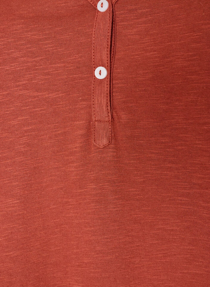 T-shirt dot&eacute; de boutons, Marron, Packshot image number 2