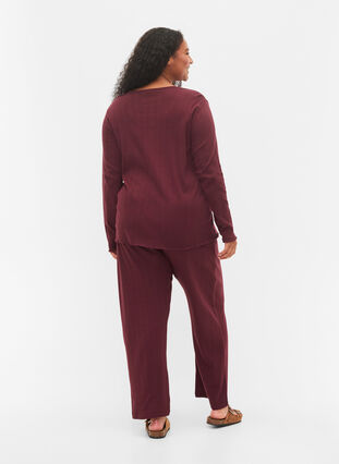 Pantalon de pyjama en coton avec motif, Port Royal, Model image number 1