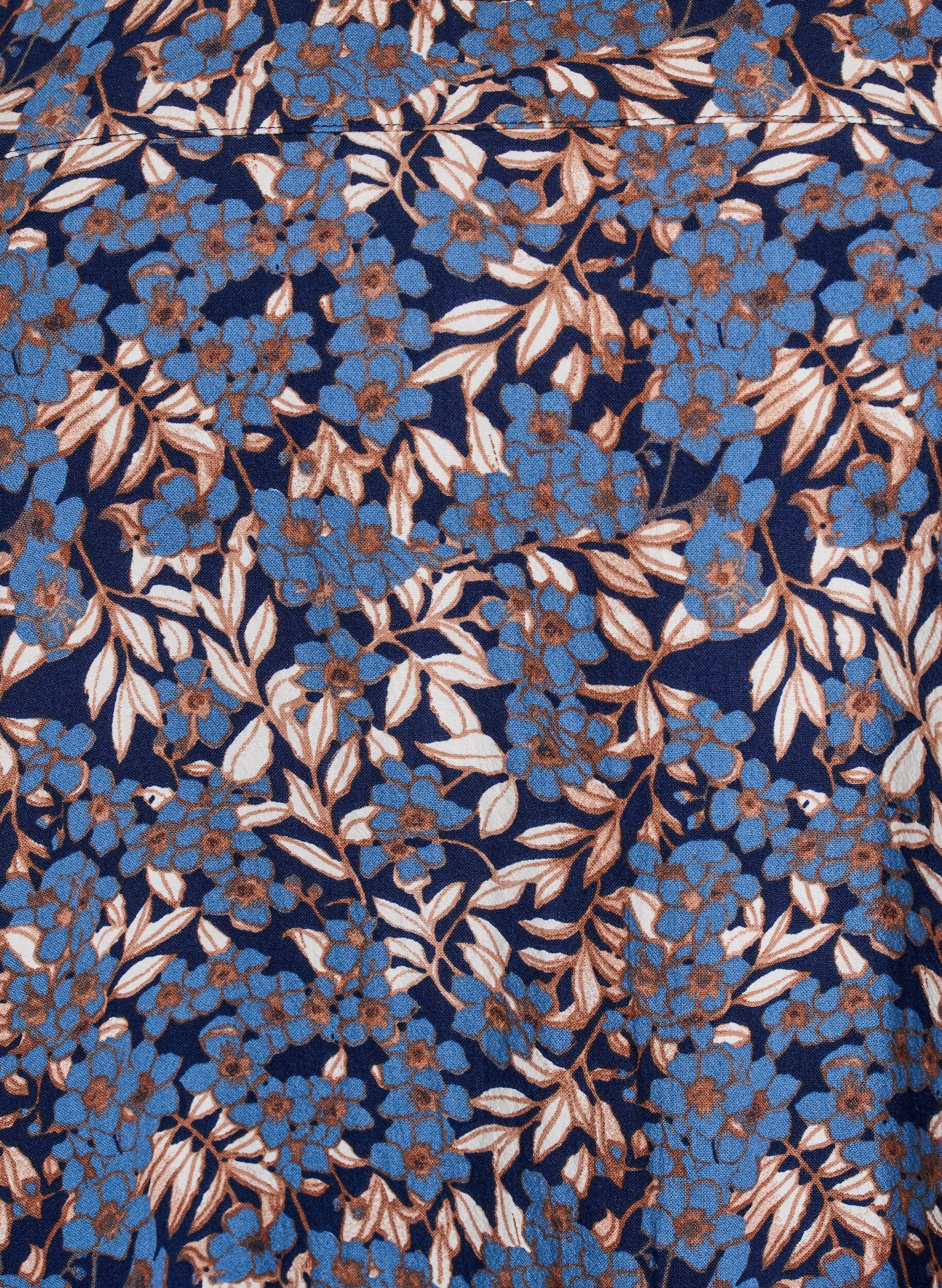 ZizziKatoenen jurk met korte mouwen en print, Blauw, Packshot image number 2