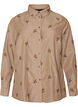 Chemise &agrave; rayures avec fleurs brod&eacute;es, Marron, Packshot image number 0