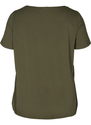 T-shirt à manches courtes avec col rond et bord en dentelle, Ivy Green, Packshot image number 1